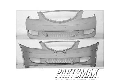 1000 | 2002-2003 MAZDA MPV Front bumper cover w/o side garnish; prime | MA1000183|LD4750031DAA