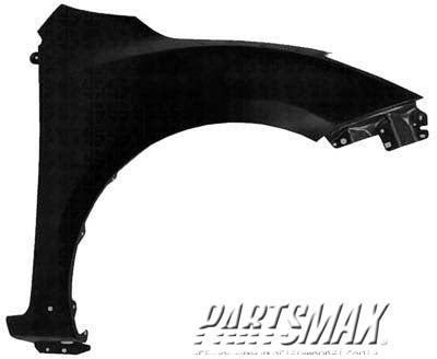 60 | 2010-2013 MAZDA 3 RT Front fender assy 2.0L|2.5L; H/B; w/o Stone Guard; w/o Side Signal Lamps; w/Molding Hole | MA1241161|BBY45211Y