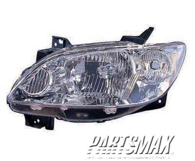 2518 | 2004-2006 MAZDA MPV LT Headlamp lens/housing w/o rocker moldings | MA2518111|LE43510L0C