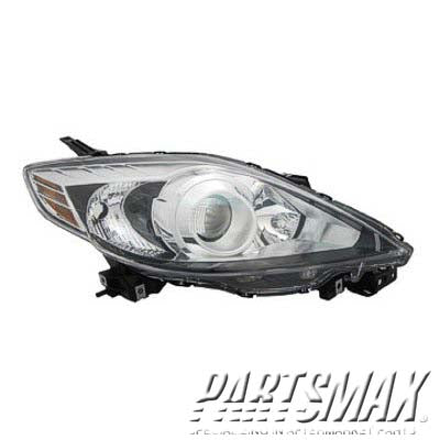 1172 | 2008-2009 MAZDA 5 RT Headlamp lens/housing Halogen; w/Black Bezel | MA2519128|CE51510K0C