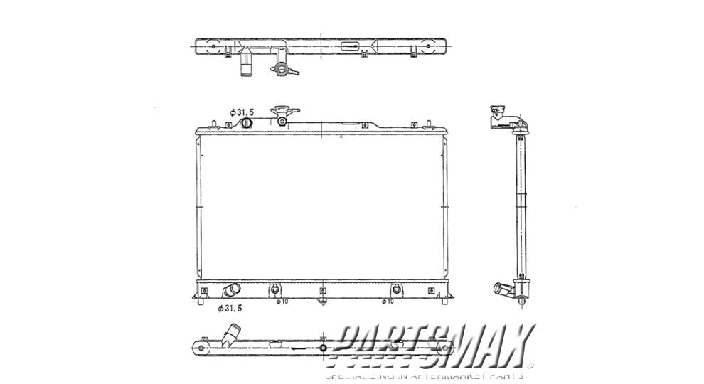 3010 | 2007-2009 MAZDA CX-7 Radiator assembly  | MA3010225|L33L15200