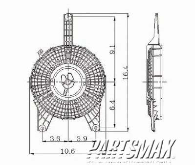 3113 | 1990-1994 MAZDA PROTEGE Condenser fan includes motor/blade/shroud | MA3113103|BR7061710A