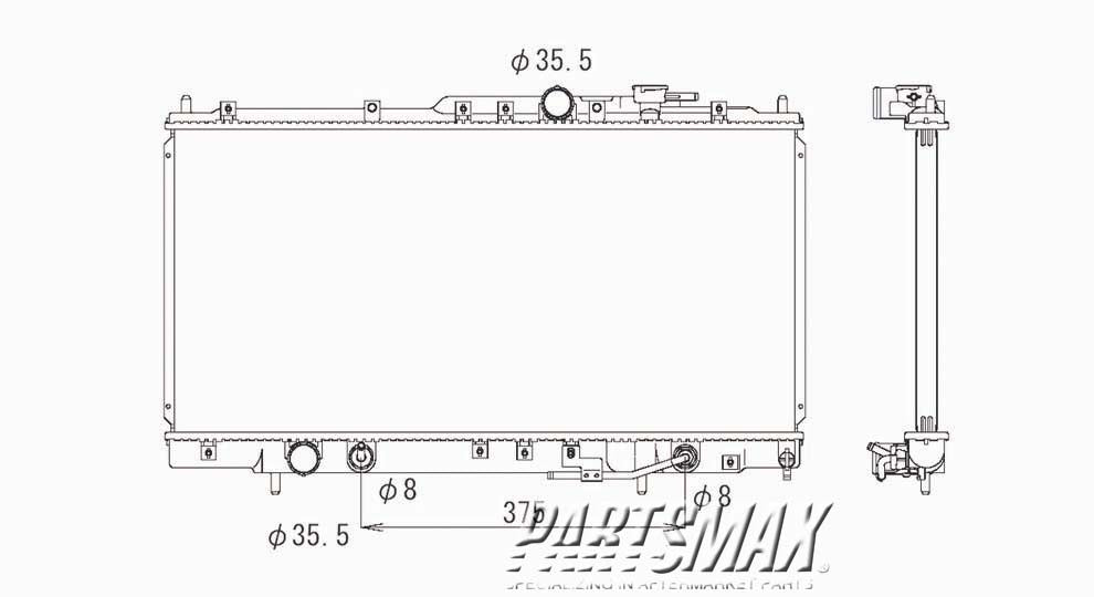 3010 | 2001-2005 DODGE STRATUS Radiator assembly 2dr coupe; w/V6 engine; w/auto trans | MI3010109|MR373104