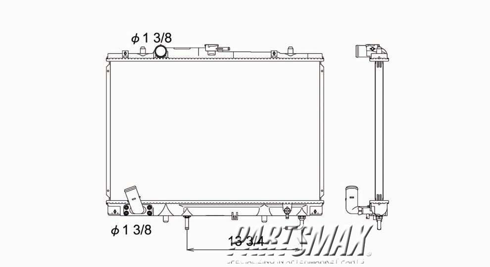 3010 | 1997-2003 MITSUBISHI MONTERO SPORT Radiator assembly w/3.5L V6 engine; to 11/02 | MI3010140|MR355474
