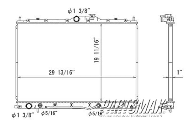 2870 | 2004-2006 MITSUBISHI ENDEAVOR Radiator assembly w/towing package | MI3010199|MZ690923