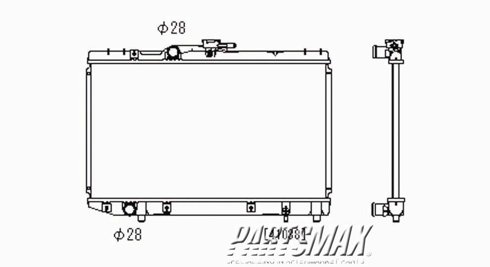 2870 | 2004-2006 MITSUBISHI ENDEAVOR Radiator assembly w/o Towing Pkg | MI3010200|MZ690923