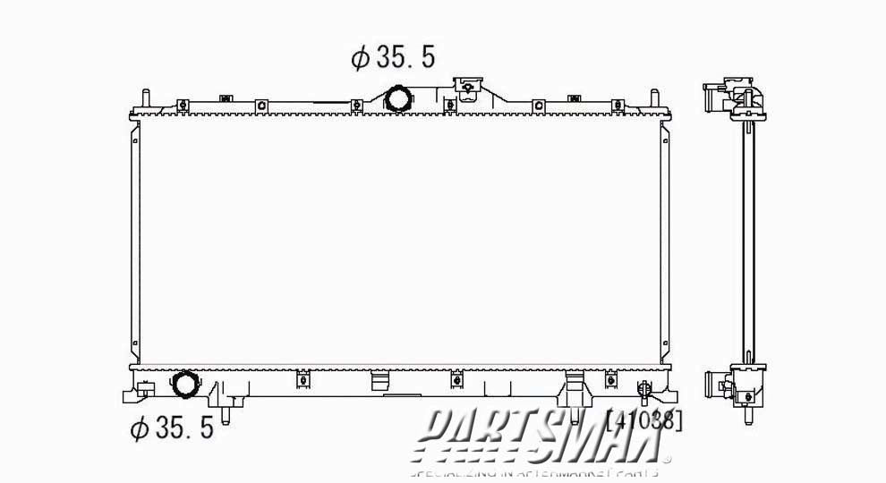 3010 | 2006-2008 MITSUBISHI ECLIPSE Radiator assembly w/2.4L; w/auto trans | MI3010209|MN180279