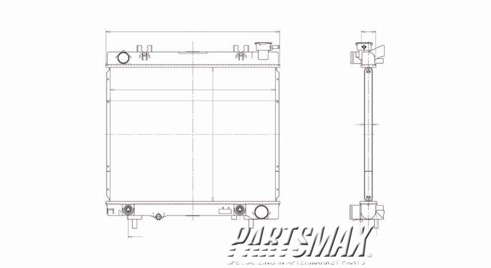 3010 | 2011-2011 RAM DAKOTA Radiator assembly A/T; Hvy Duty Cooling | MI3010212|55056506AE