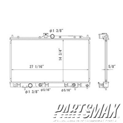 2870 | 2006-2007 MITSUBISHI LANCER Radiator assembly w/2.4L engine; w/auto trans | MI3010213|1350A136