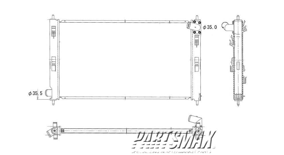 3010 | 2007-2009 MITSUBISHI OUTLANDER Radiator assembly all | MI3010214|1350A050