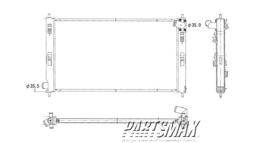 3010 | 2007-2009 MITSUBISHI OUTLANDER Radiator assembly all | MI3010214|1350A050