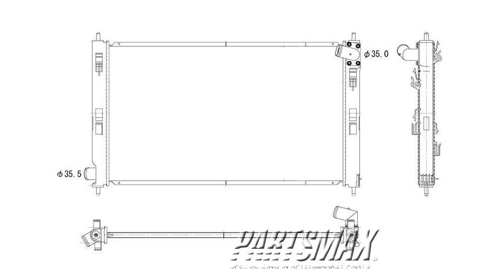 3010 | 2008-2013 MITSUBISHI OUTLANDER Radiator assembly 2.4L | MI3010215|MN156092