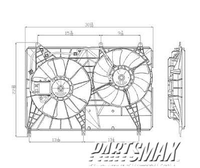 3115 | 2004-2005 MITSUBISHI ENDEAVOR Radiator cooling fan assy dual fan assembly | MI3115122|MI3115122