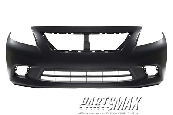 1000 | 2012-2014 NISSAN VERSA Front bumper cover S; Sedan; prime | NI1000284|FBM223BA0J