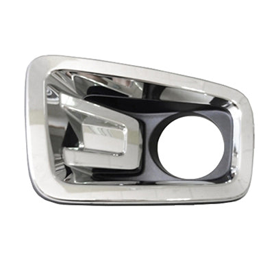 1038 | 2016-2019 NISSAN TITAN XD LT Front bumper insert CREW CAB; Fog Lamp Bezel; w/Fog Lamps; w/Chrome Frame; Textured Black | NI1038152|62257EZ02B