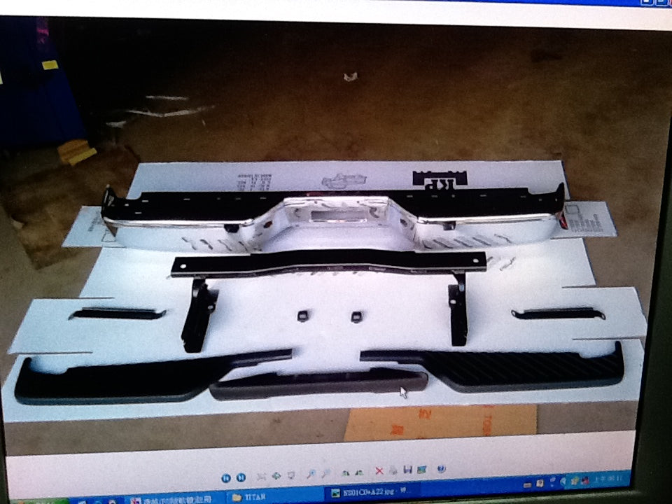 1102 | 2007-2015 NISSAN TITAN Rear bumper face bar SE|SV; w/o Distance Sensors; Assy; Chrome | NI1102146|850229FM0C