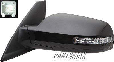 1700 | 2008-2011 NISSAN ALTIMA LT Mirror outside rear view 3.5L; Coupe; Power; Heated; w/Signal Lamp; w/Cover; PTM; see notes | NI1320210|96302JB12E-PFM