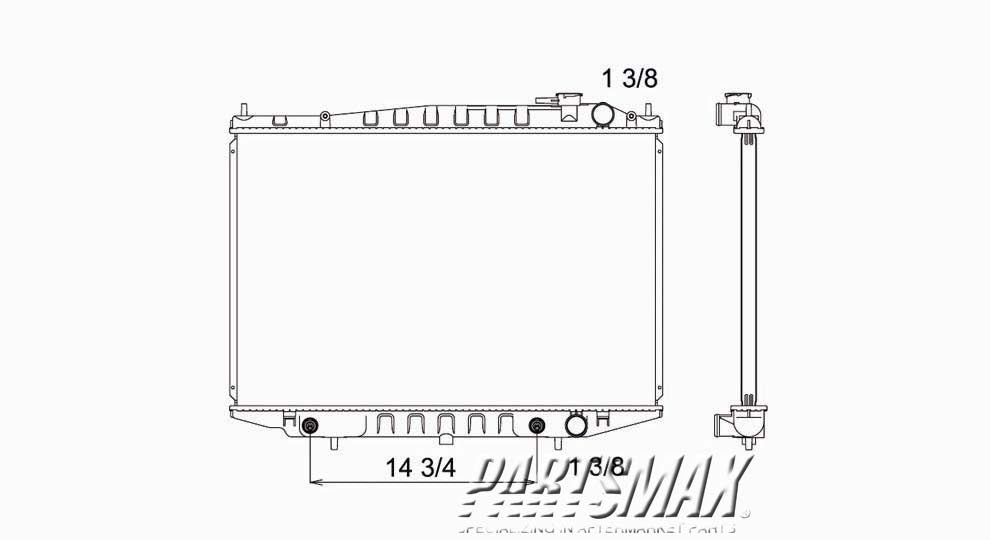 3010 | 2001-2004 NISSAN FRONTIER Radiator assembly w/auto trans; w/o supercharger | NI3010110|214609Z000
