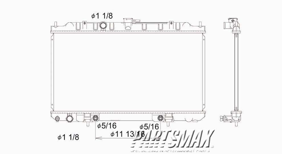 3010 | 2000-2001 NISSAN SENTRA Radiator assembly w/auto trans; w/1.8L engine; XE/GXE | NI3010135|214606M100