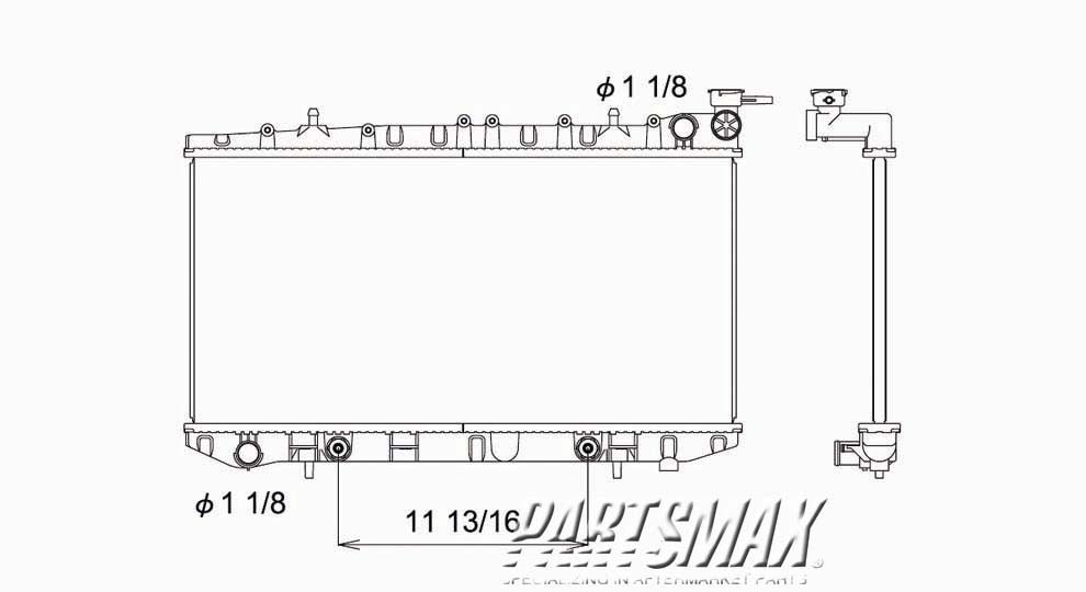 3010 | 1995-1998 NISSAN 200SX Radiator assembly w/manual trans; w/2.0L engine | NI3010138|21410Q5601
