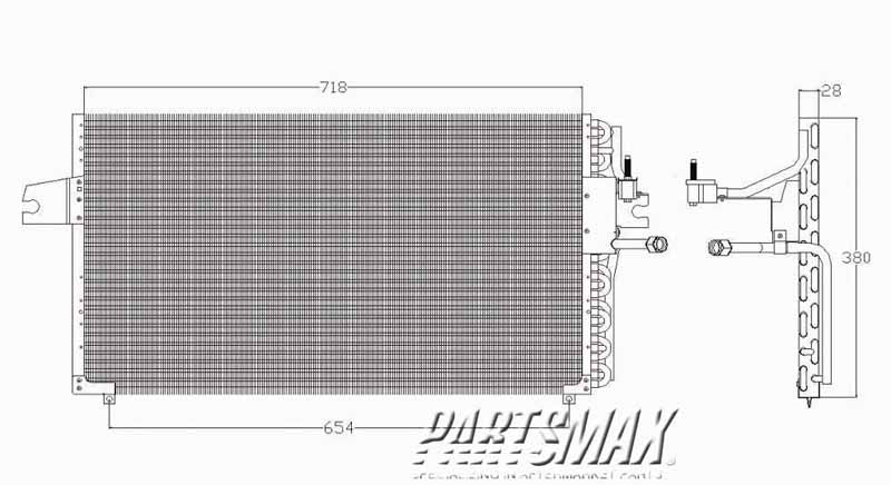 3030 | 1999-2002 NISSAN QUEST Air conditioning condenser all | NI3030116|921107B000