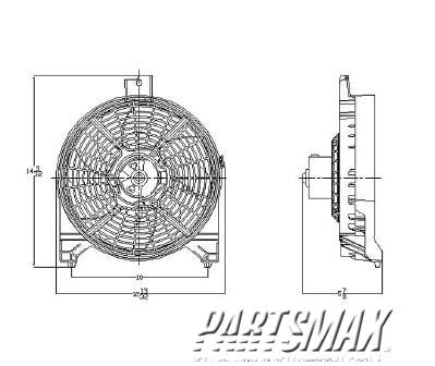 3120 | 2006-2010 INFINITI QX56 Condenser fan/motor assembly w/Towing Pkg | NI3120101|921209GA0A