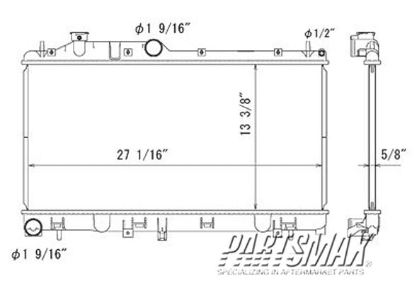 2870 | 2008-2014 SUBARU IMPREZA Radiator assembly WRX; BASE|PREMIUM; Manual Trans | SU3010652|45119FG010