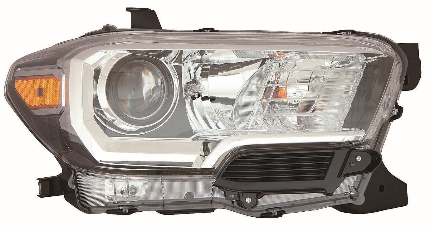 2503 | 2016-2017 TOYOTA TACOMA RT Headlamp assy composite Halogen; w/o LED DRL; w/o Fog Lamps; Black Bezel | TO2503243|8111004260