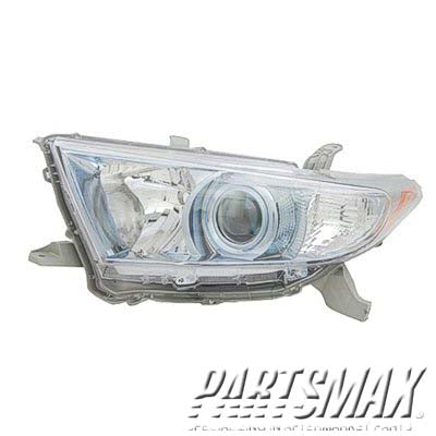 1172 | 2011-2013 TOYOTA HIGHLANDER RT Headlamp lens/housing HYBRID | TO2519129|8113048540