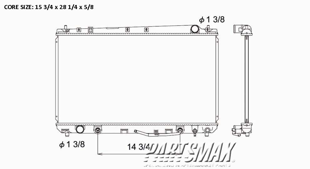3010 | 2000-2004 TOYOTA AVALON Radiator assembly marked 0A170 | TO3010101|16410AZ041