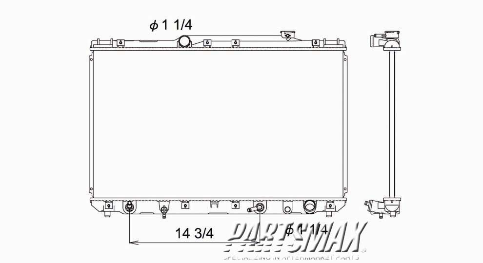 3010 | 1992-1996 TOYOTA CAMRY Radiator assembly w/4 cyl engine; w/auto trans | TO3010115|1640003061