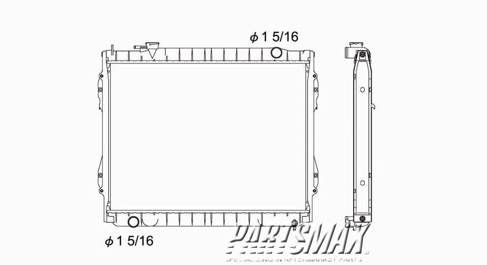 3010 | 2001-2004 TOYOTA TACOMA Radiator assembly w/2.4L 4 cyl engine; w/manual trans | TO3010176|164100C014