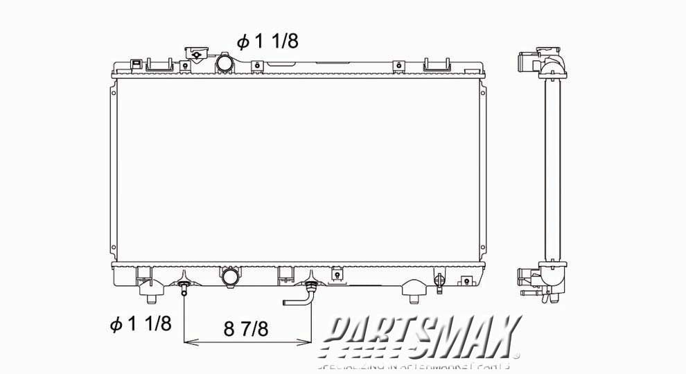 3010 | 1995-1999 TOYOTA TERCEL Radiator assembly w/3 speed auto trans | TO3010182|1640011652
