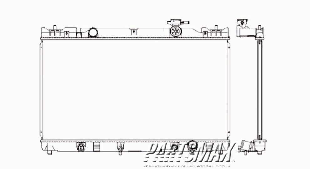 3010 | 2002-2006 TOYOTA CAMRY Radiator assembly w/2.4L 4 cyl engine; Japan built; w/auto trans | TO3010256|16410AZ014