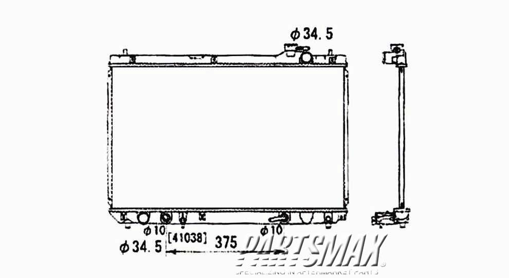 3010 | 2001-2007 TOYOTA HIGHLANDER Radiator assembly w/V6 engine; w/o towing package | TO3010264|16410AZ026