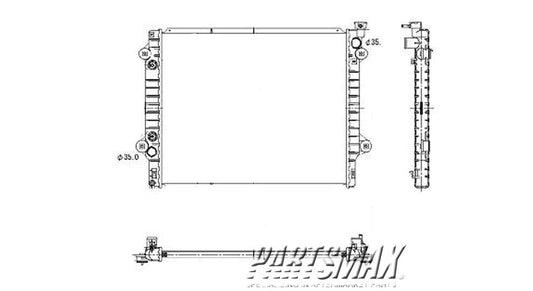3010 | 2005-2015 TOYOTA TACOMA Radiator assembly 6 cyl engine; w/auto trans | TO3010295|164100P030