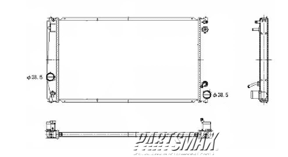 3010 | 2006-2012 TOYOTA RAV4 Radiator assembly 3.5L; Japan Built; w/o Towing Pkg | TO3010307|1640031420