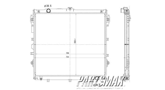 3010 | 2007-2013 TOYOTA TUNDRA Radiator assembly w/4.0L V6 engine | TO3010314|164000P170