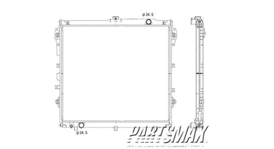 3010 | 2007-2009 TOYOTA TUNDRA Radiator assembly w/4.7L engine | TO3010315|164000F060