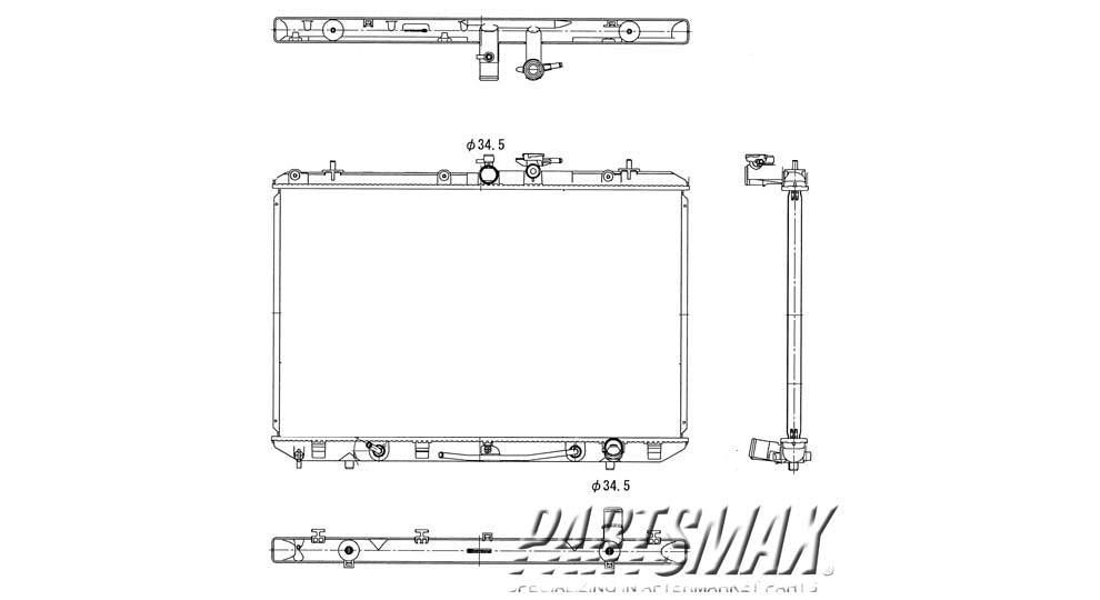 3010 | 2011-2013 TOYOTA HIGHLANDER Radiator assembly 3.5L; w/Towing Pkg; USA Built | TO3010320|160410P251