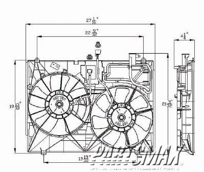 2880 | 2006-2007 TOYOTA SIENNA Radiator cooling fan assy blade/motor/shroud | TO3115144|TO3115144