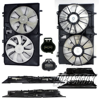 2880 | 2011-2013 TOYOTA SIENNA Radiator cooling fan assy 2.7L; Motor/Blade/Shroud Dual Fan Assy; see notes | TO3115167|163630V120-PFM