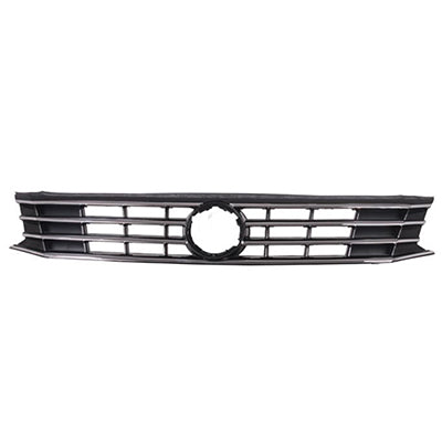 860 | 2016-2019 VOLKSWAGEN PASSAT Grille assy w/Collision Warning; Halogen H/Lamps; w/Black & Chrome Mldg | VW1200169|561853651HOQE