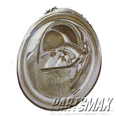 1160 | 2002-2005 VOLKSWAGEN BEETLE RT Headlamp assy composite Turbo S; Halogen | VW2503121|1C0941030L