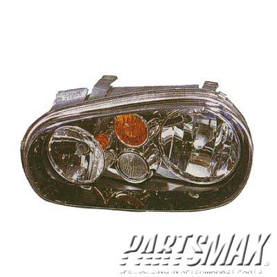 2503 | 2003-2005 VOLKSWAGEN GOLF RT Headlamp assy composite Type 4; 20th Anniversary Edition; w/black bezel; w/fog lamps | VW2503122|1J0941018G