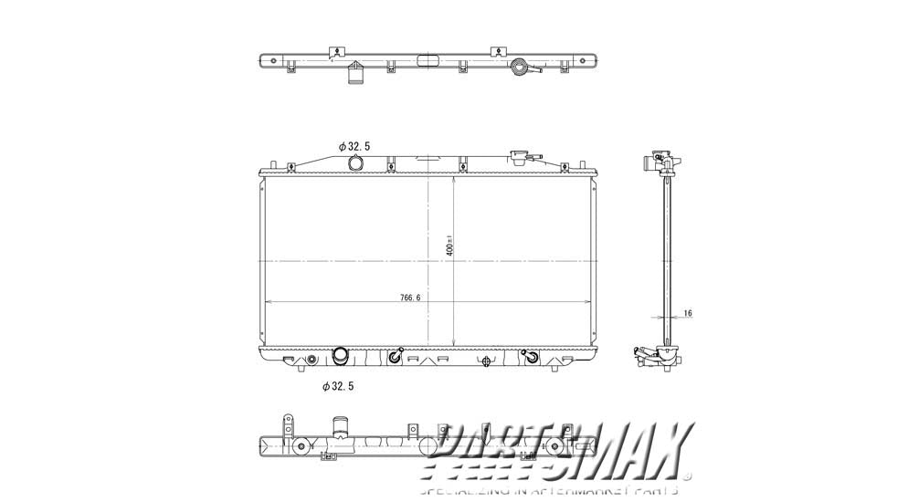 2870 | 2009-2011 ACURA TSX Radiator assembly A/T | AC3010145|19010RL5A51