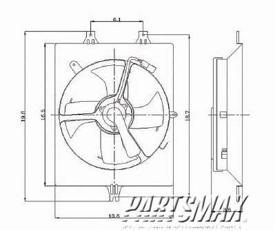 3113 | 2004-2008 ACURA TL Condenser fan includes motor/blade/shroud | AC3113107|38616P8FA01-PFM