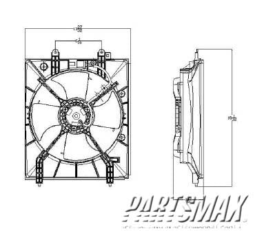 3113 | 1999-2003 ACURA TL Condenser fan Base Model; Motor/Blade/Shroud Assy; see notes | AC3113110|38616P8CA01-PFM