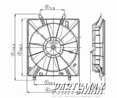 3115 | 2004-2006 ACURA TL Radiator cooling fan assy all | AC3115109|19030RDAA01-PFM