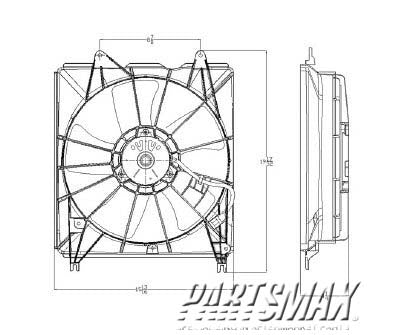 3115 | 2007-2012 ACURA RDX Radiator cooling fan assy Motor/Blade/Shroud Assy; see notes | AC3115112|19015RWCA01-PFM